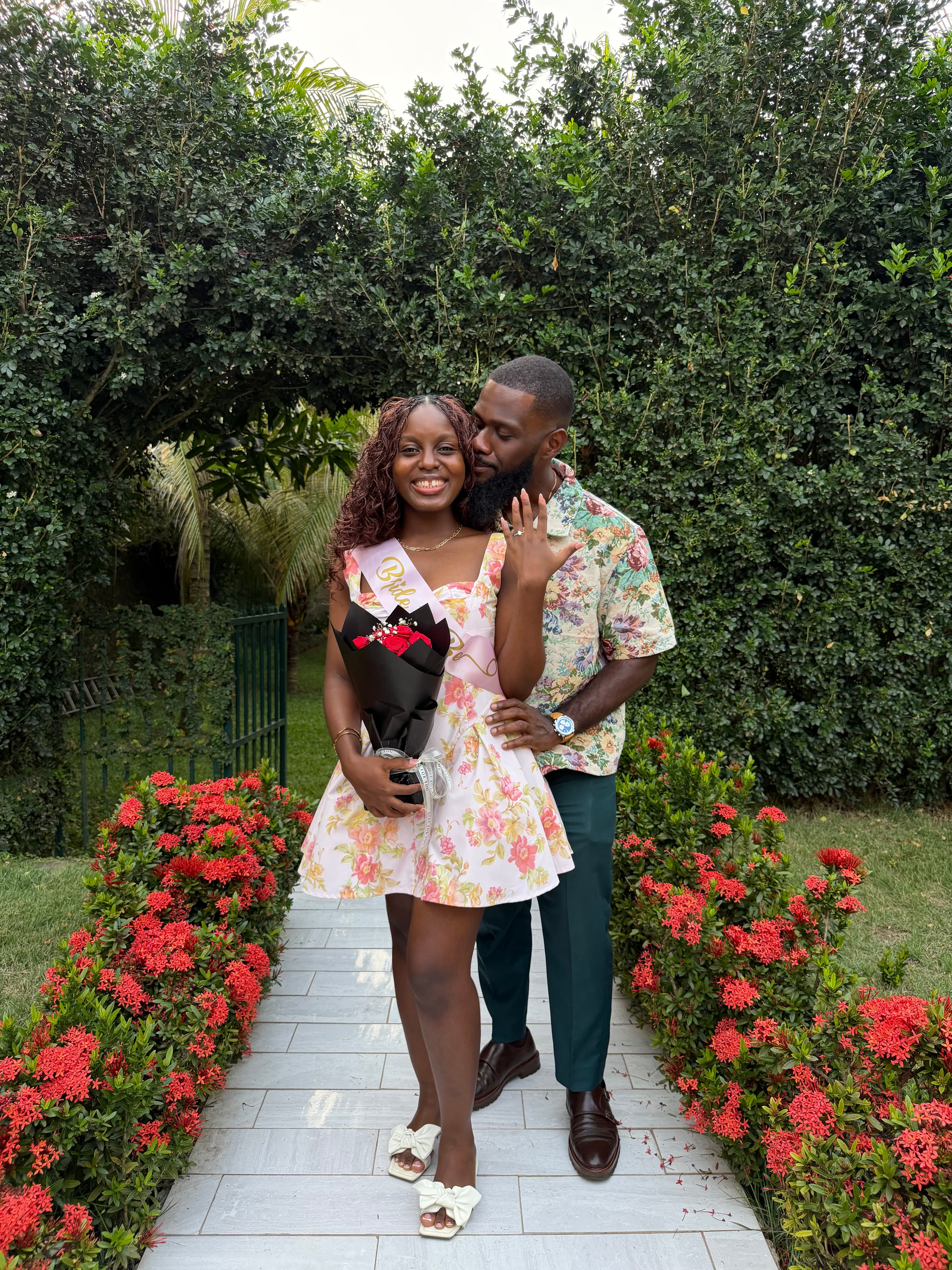 Sagua and Joel in the garden